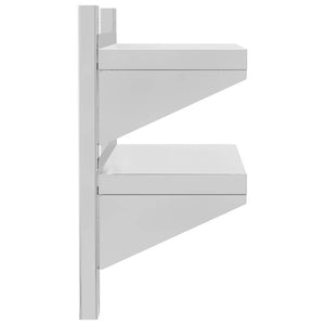 vidaXL Wall Shelf with 2 Tiers 50x23.5x48 cm Silver Stainless Steel