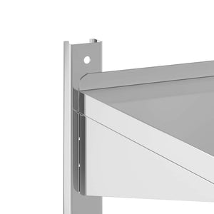 vidaXL Wall Shelf with 2 Tiers 50x23.5x48 cm Silver Stainless Steel