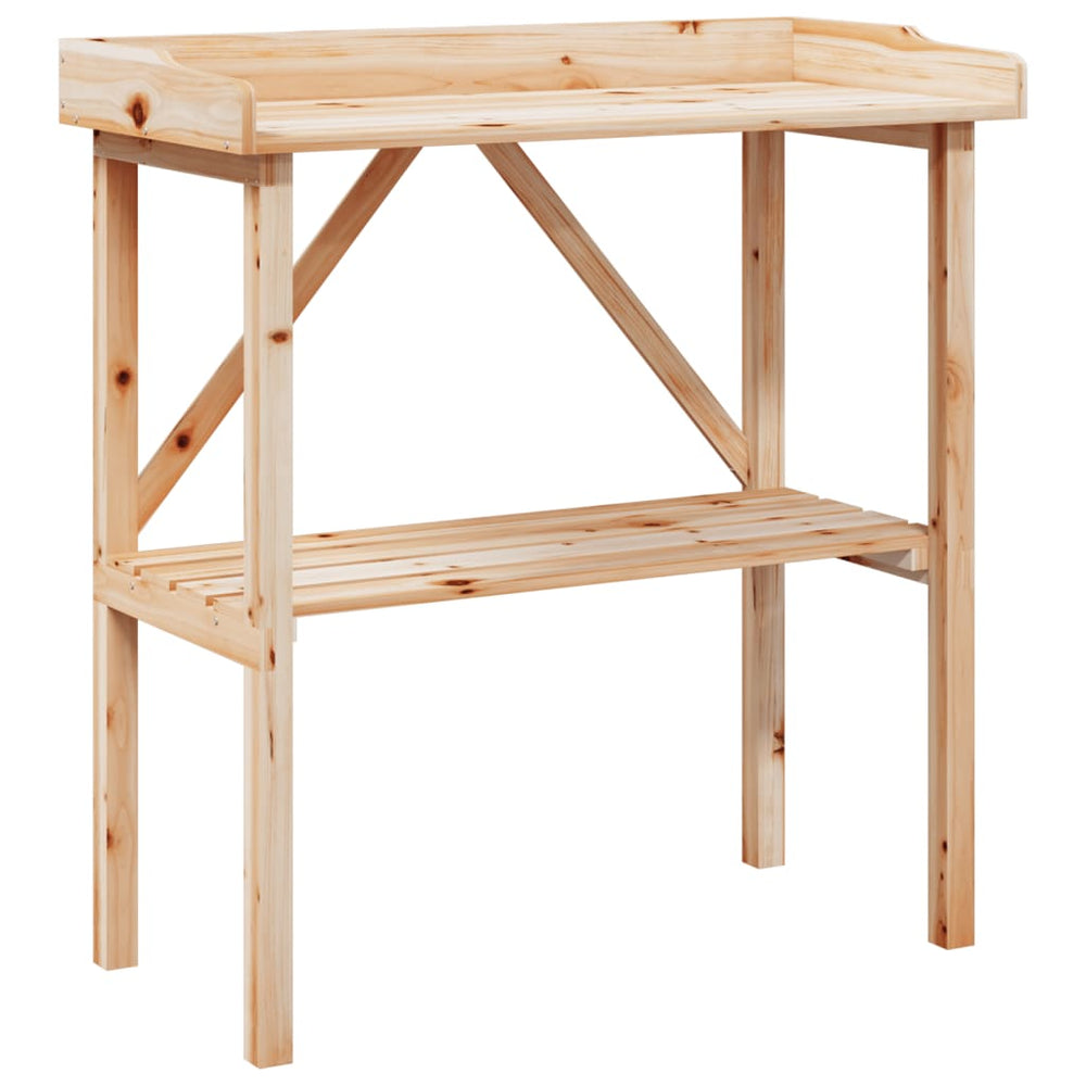 vidaXL Potting Bench with Shelf 78x38x82.5 cm Solid Fir Wood