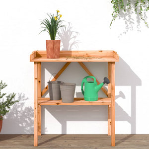 vidaXL Potting Bench with Storage Brown 78x38x82.5 cm Solid Fir Wood