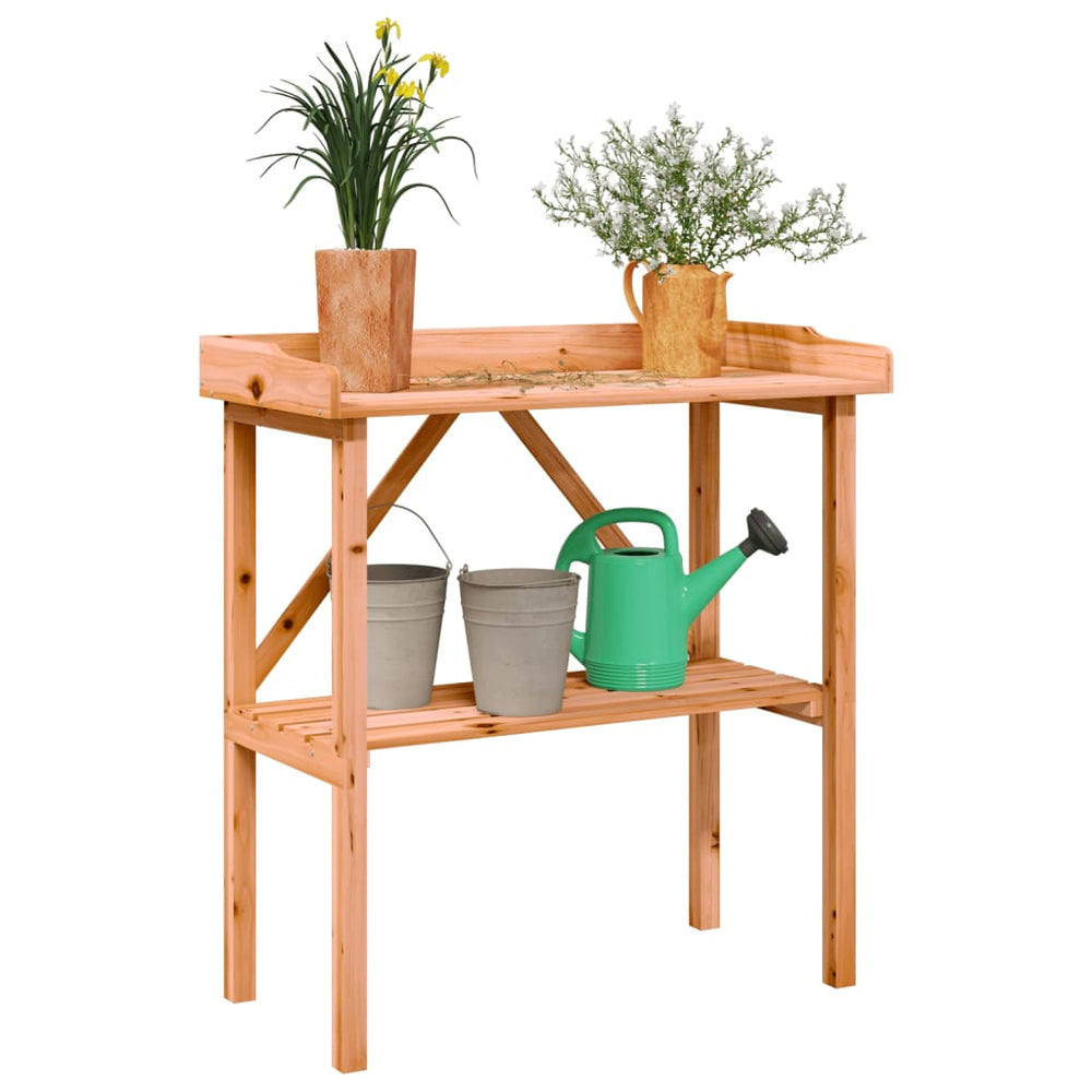 vidaXL Potting Bench with Storage Brown 78x38x82.5 cm Solid Fir Wood