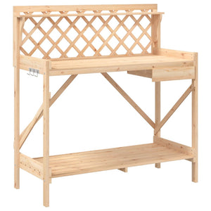 vidaXL Potting Bench with Trellis Solid Fir Wood