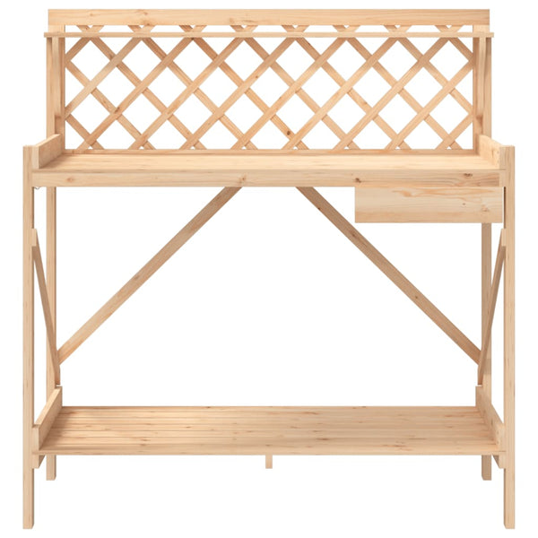 vidaXL Potting Bench with Trellis Solid Fir Wood