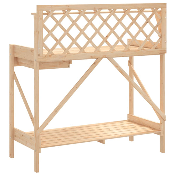 vidaXL Potting Bench with Trellis Solid Fir Wood