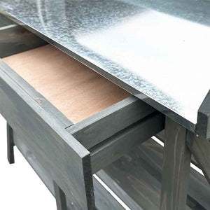 vidaXL Potting Bench with Shelves Grey Solid Fir Wood