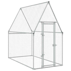 vidaXL Chicken Coop Silver 200x100x190 cm Galvanized Steel