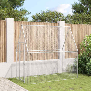 vidaXL Chicken Coop Silver 200x100x190 cm Galvanized Steel