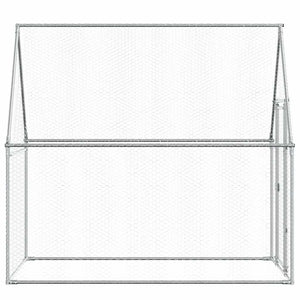 vidaXL Chicken Coop Silver 200x100x190 cm Galvanized Steel