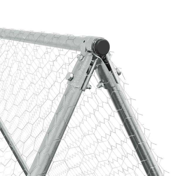 vidaXL Chicken Coop Silver 200x100x190 cm Galvanized Steel
