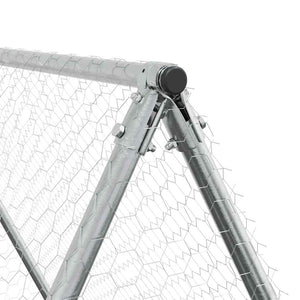 vidaXL Chicken Coop Silver 200x100x190 cm Galvanized Steel