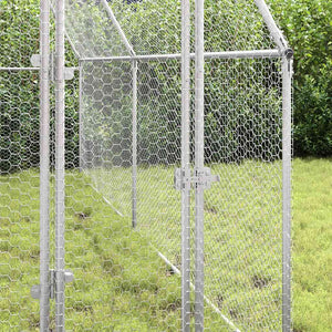 vidaXL Chicken Coop Silver 400x100x190 cm Galvanized Steel