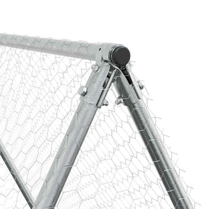 vidaXL Chicken Coop Silver 400x100x190 cm Galvanized Steel