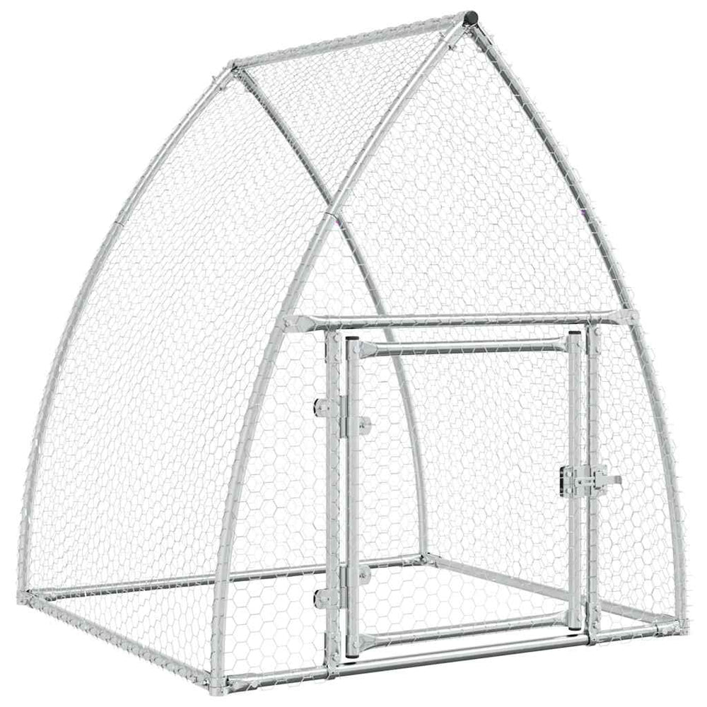 vidaXL Chicken Coop Silver 100x105x120 cm Galvanized Steel