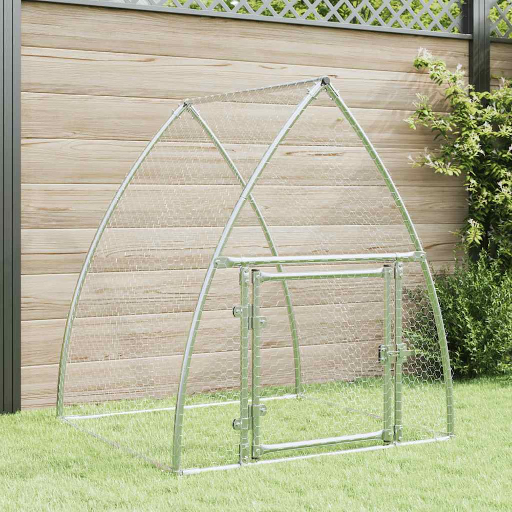 vidaXL Chicken Coop Silver 100x105x120 cm Galvanized Steel