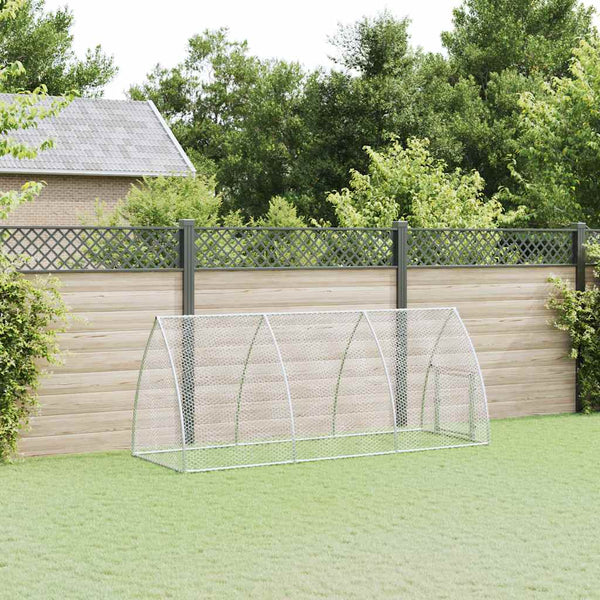 vidaXL Chicken Coop Silver 300x105x120 cm Galvanized Steel
