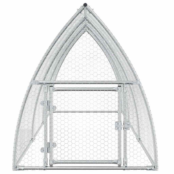 vidaXL Chicken Coop Silver 300x105x120 cm Galvanized Steel
