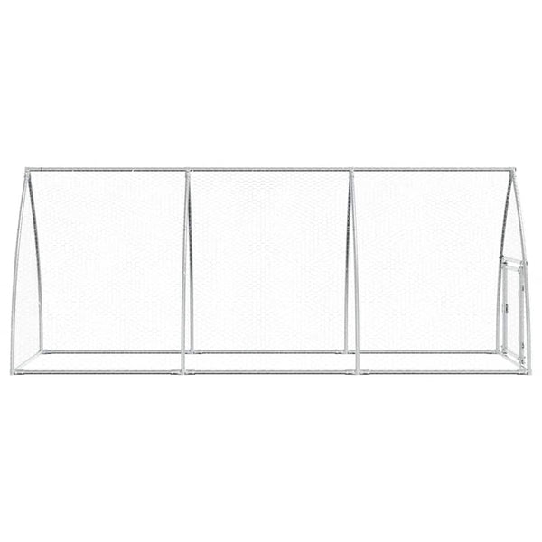 vidaXL Chicken Coop Silver 300x105x120 cm Galvanized Steel