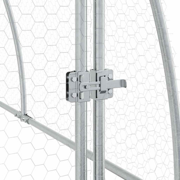 vidaXL Chicken Coop Silver 300x105x120 cm Galvanized Steel