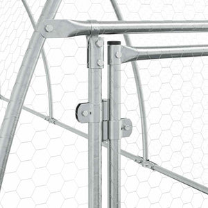 vidaXL Chicken Coop Silver 300x105x120 cm Galvanized Steel
