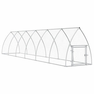 vidaXL Chicken Coop Silver 600x105x120 cm Galvanized Steel