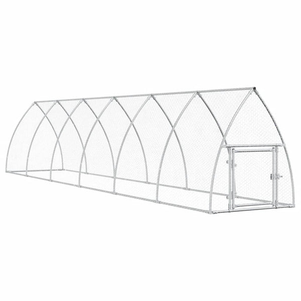 vidaXL Chicken Coop Silver 600x105x120 cm Galvanized Steel