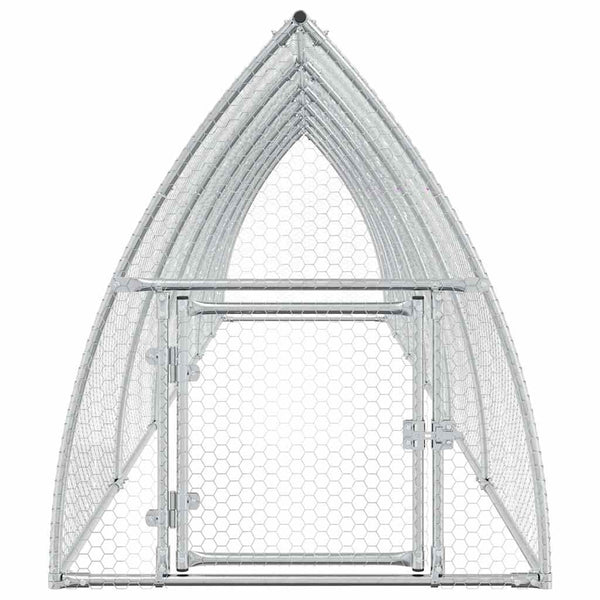 vidaXL Chicken Coop Silver 600x105x120 cm Galvanized Steel