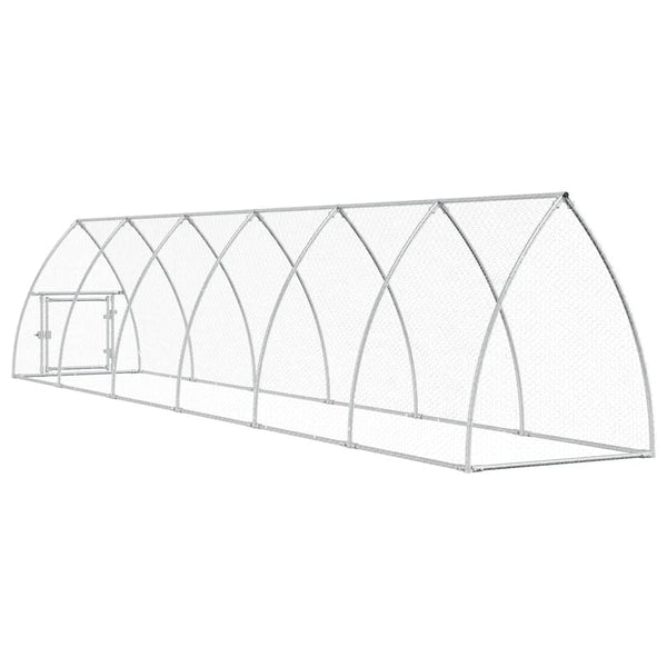 vidaXL Chicken Coop Silver 600x105x120 cm Galvanized Steel