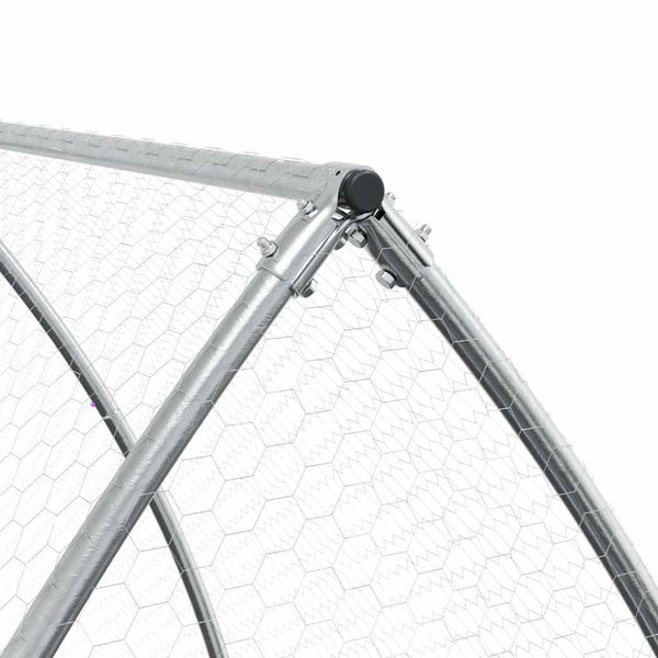 vidaXL Chicken Coop Silver 600x105x120 cm Galvanized Steel