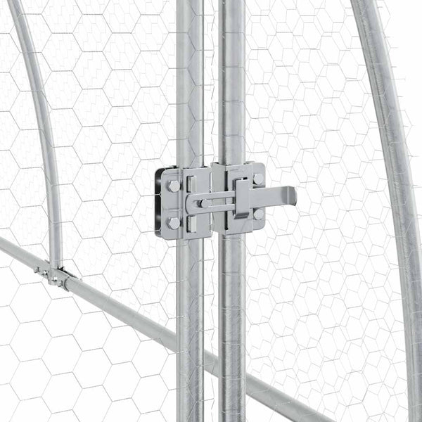vidaXL Chicken Coop Silver 600x105x120 cm Galvanized Steel