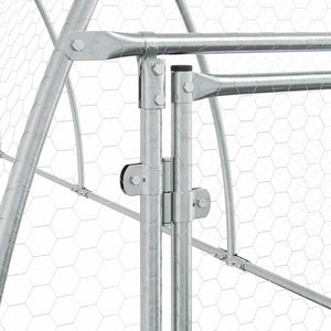 vidaXL Chicken Coop Silver 600x105x120 cm Galvanized Steel