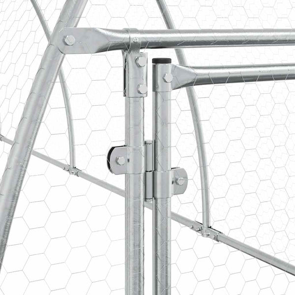 vidaXL Chicken Coop Silver 600x105x120 cm Galvanized Steel