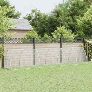 vidaXL Chicken Coop Silver 600x105x120 cm Galvanized Steel