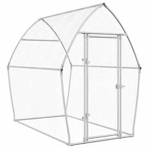 vidaXL Chicken Coop Silver 200x105x182 cm Galvanized Steel