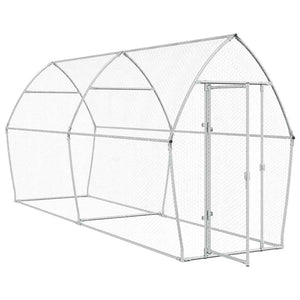 vidaXL Chicken Coop Silver 400x105x182 cm Galvanized Steel