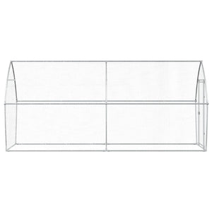 vidaXL Chicken Coop Silver 400x105x182 cm Galvanized Steel
