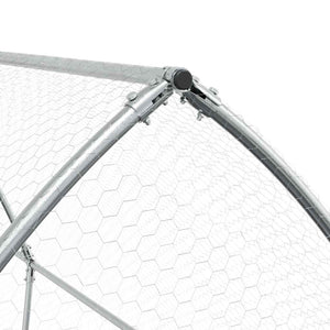 vidaXL Chicken Coop Silver 400x105x182 cm Galvanized Steel
