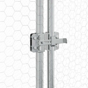 vidaXL Chicken Coop Silver 400x105x182 cm Galvanized Steel