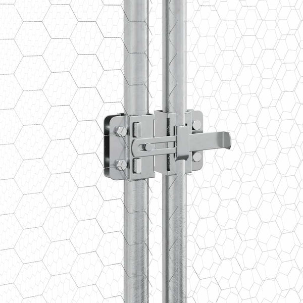 vidaXL Chicken Coop Silver 400x105x182 cm Galvanized Steel