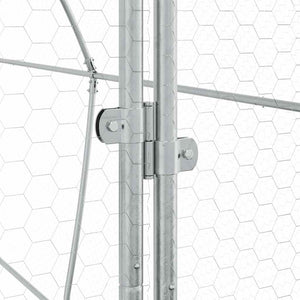 vidaXL Chicken Coop Silver 400x105x182 cm Galvanized Steel