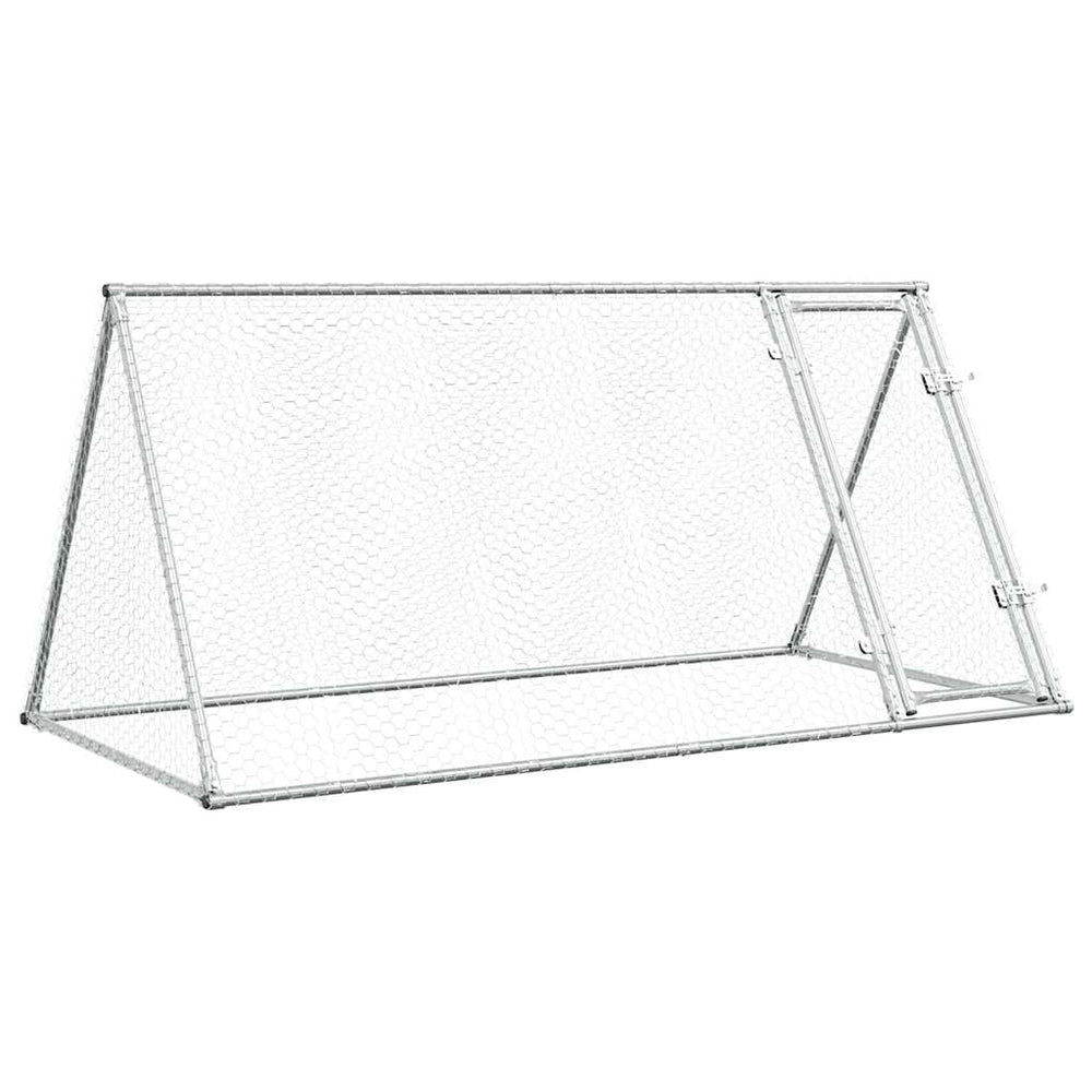 vidaXL Chicken Coop Silver 200x105x91 cm Galvanized Steel