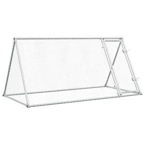 vidaXL Chicken Coop Silver 200x105x91 cm Galvanized Steel