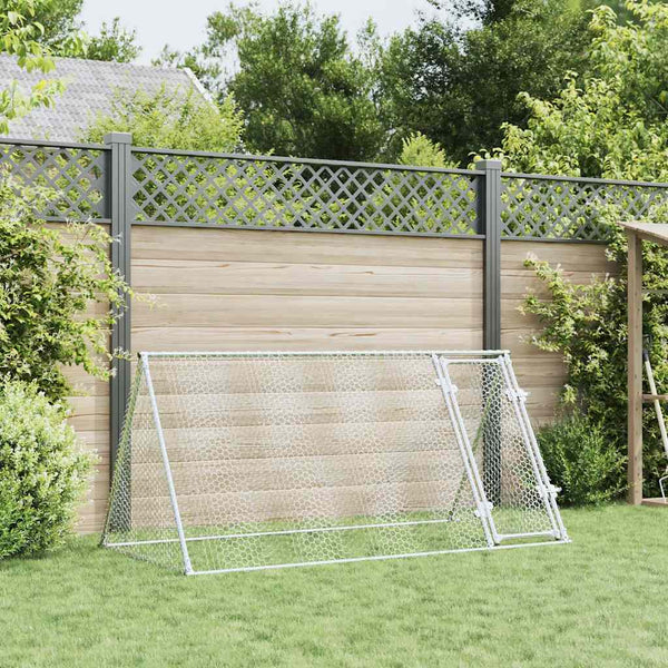 vidaXL Chicken Coop Silver 200x105x91 cm Galvanized Steel