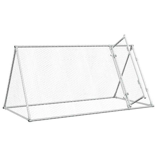 vidaXL Chicken Coop Silver 200x105x91 cm Galvanized Steel