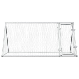 vidaXL Chicken Coop Silver 200x105x91 cm Galvanized Steel