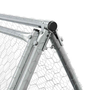 vidaXL Chicken Coop Silver 200x105x91 cm Galvanized Steel