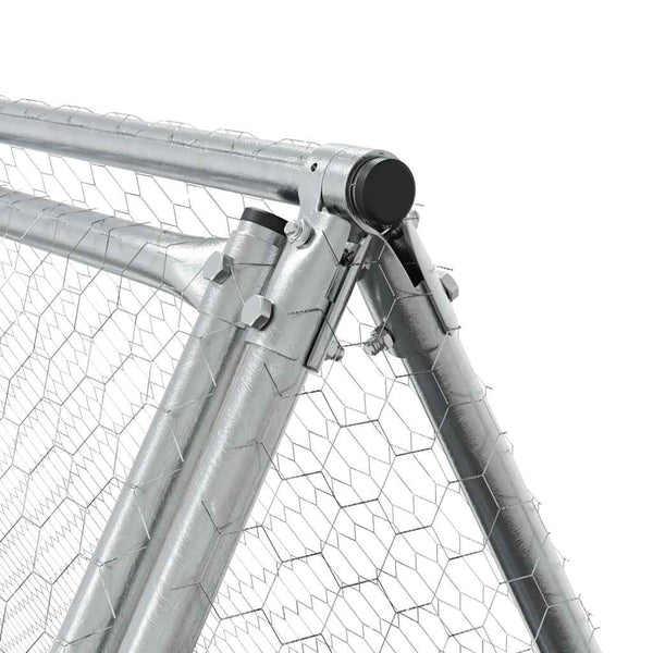 vidaXL Chicken Coop Silver 200x105x91 cm Galvanized Steel