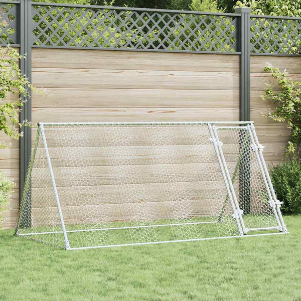 vidaXL Chicken Coop Silver 200x105x91 cm Galvanized Steel
