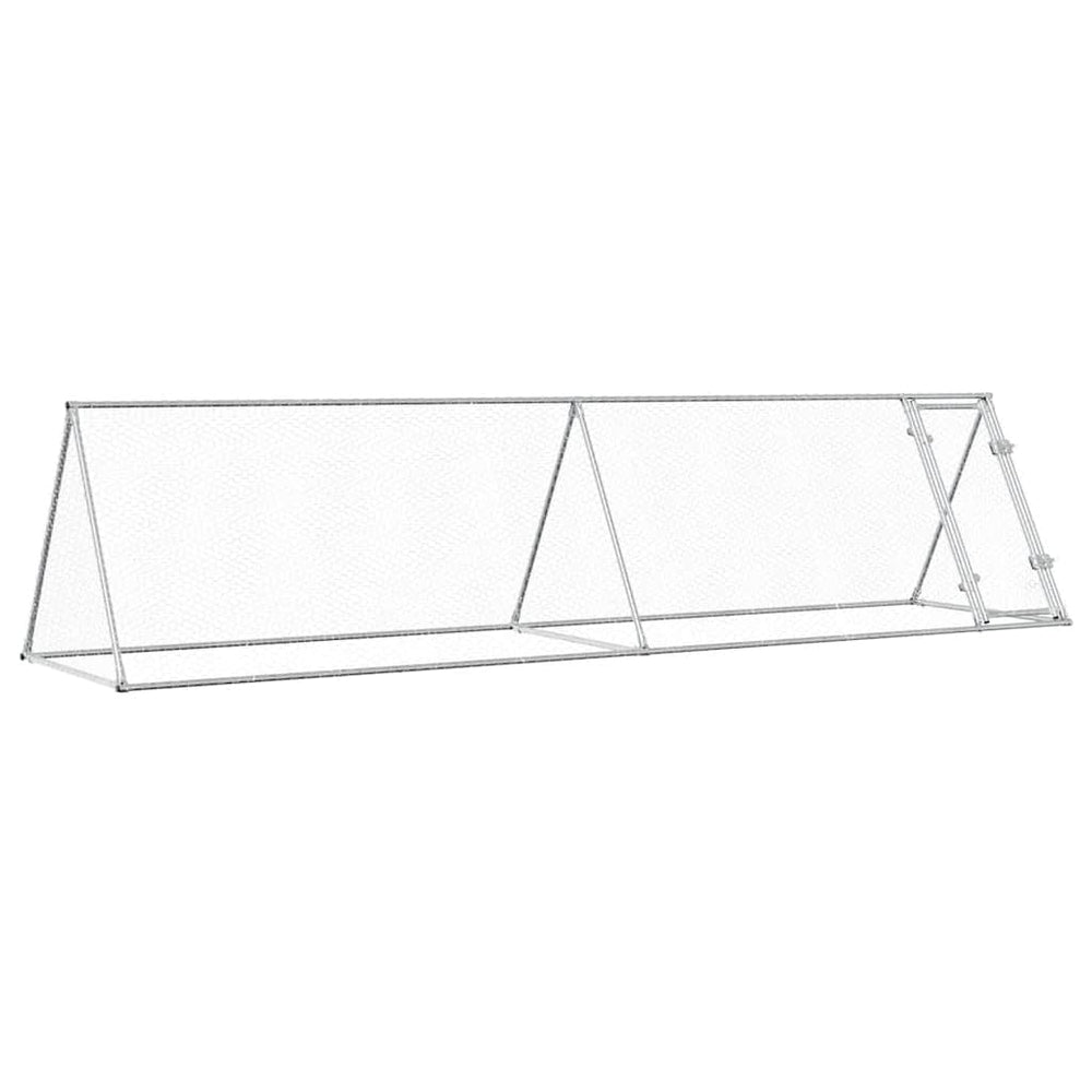 vidaXL Chicken Coop Silver 400x105x91 cm Galvanized Steel