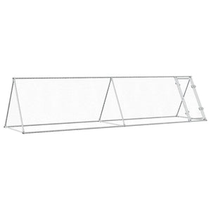 vidaXL Chicken Coop Silver 400x105x91 cm Galvanized Steel