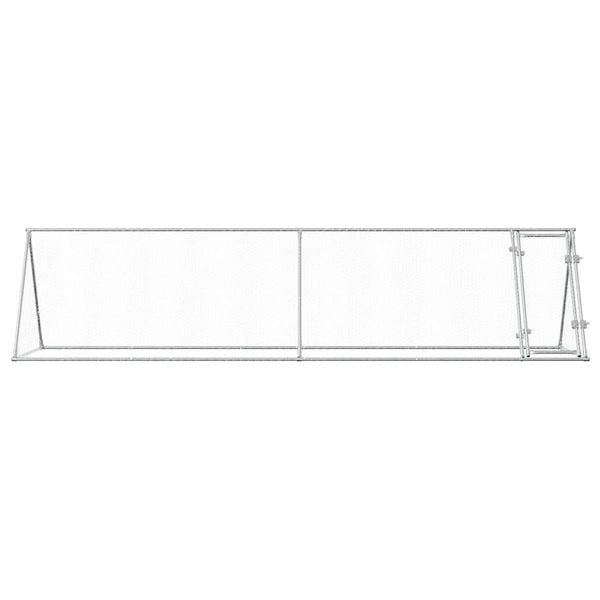 vidaXL Chicken Coop Silver 400x105x91 cm Galvanized Steel